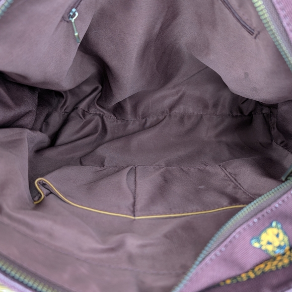 Modcloth Camp Director Cheetah Motif Zipped Tote Shoulder Bag Brown Canvas - Picture 10 of 13